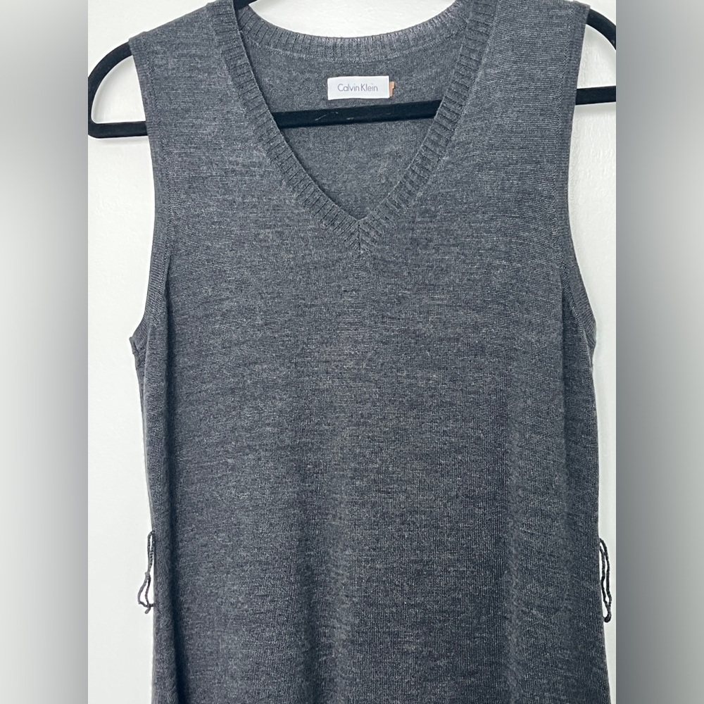 Calvin Klein Grey V-Neck Sleeveless Dress